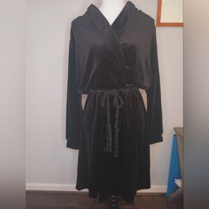 Vintage Butte Velvet Wrap Style Dress with Rope Belt